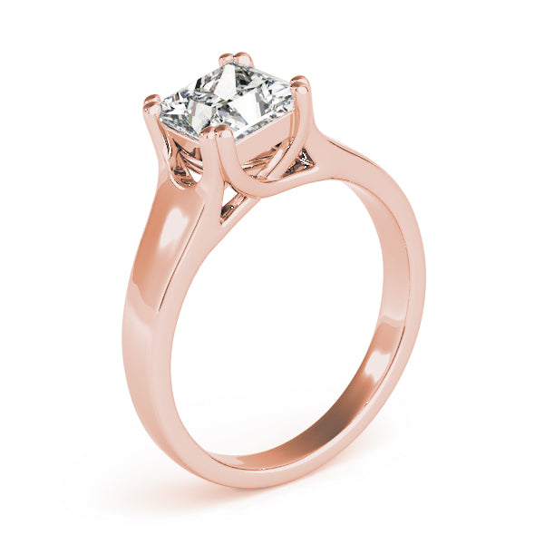 IGI Lab-Grown D-VVS Princess Cut Diamond Solitaire Twisted V-Design Engagement Ring.