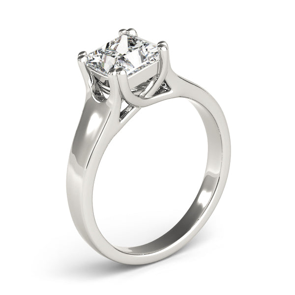 IGI Lab-Grown D-VVS Princess Cut Diamond Solitaire Twisted V-Design Engagement Ring.
