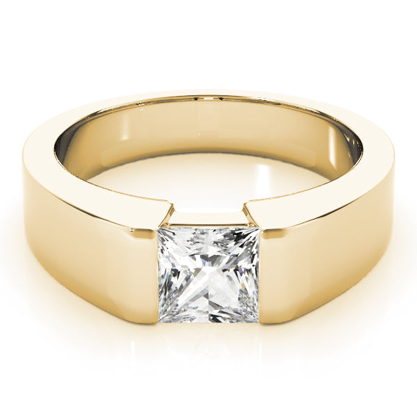 IGI Lab-Grown D-VVS Princess Cut Sleek Tapered Diamond Solitaire Engagement Ring.