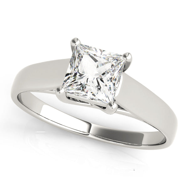 IGI Lab-Grown D-VVS Princess Cut Diamond Infinity Twist Solitaire Engagement Ring.