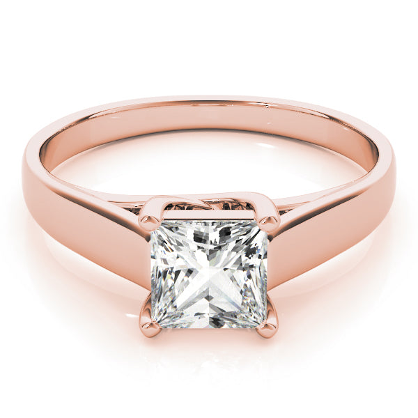 IGI Lab-Grown D-VVS Princess Cut Diamond Infinity Twist Solitaire Engagement Ring.