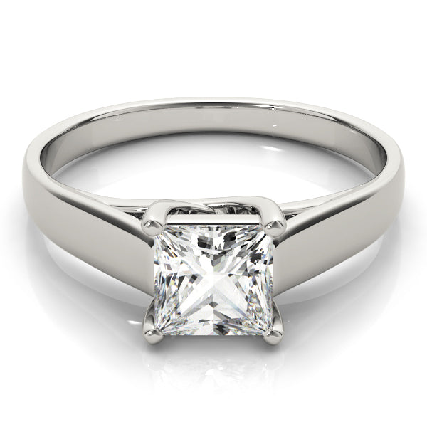 IGI Lab-Grown D-VVS Princess Cut Diamond Infinity Twist Solitaire Engagement Ring.