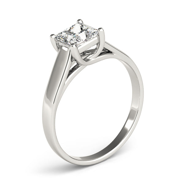 IGI Lab-Grown D-VVS Princess Cut Diamond Infinity Twist Solitaire Engagement Ring.