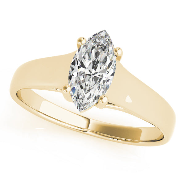 IGI Lab-Grown Marquise Cut Diamond Four-Prong Solitaire Engagement Ring.
