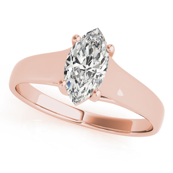 IGI Lab-Grown Marquise Cut Diamond 4-Prong Solitaire Engagement Ring.