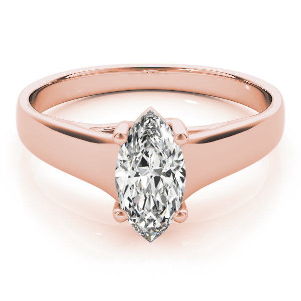 IGI Lab-Grown Marquise Cut Diamond Four-Prong Solitaire Engagement Ring.