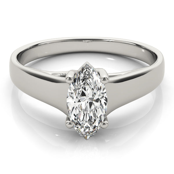 IGI Lab-Grown Marquise Cut Diamond 4-Prong Solitaire Engagement Ring.