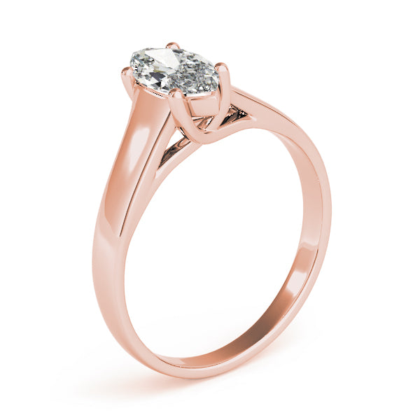IGI Lab-Grown Marquise Cut Diamond Four-Prong Solitaire Engagement Ring.