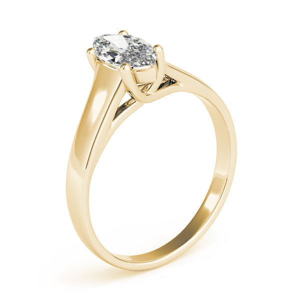 IGI Lab-Grown Marquise Cut Diamond 4-Prong Solitaire Engagement Ring.