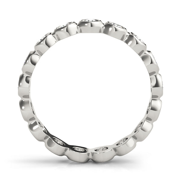 0.50-3.00ct Lab-Grown Round Cut D/VVS Diamond Bezel Set Full Eternity Wedding Ring.