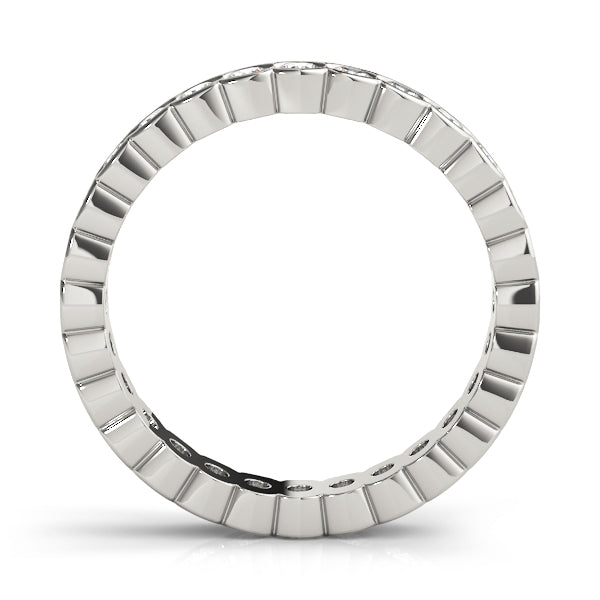 0.50-3.00ct Lab-Grown Round Cut D/VVS Diamond Half Bezel Set Full Eternity Wedding Ring
