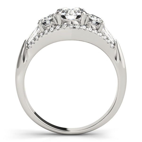 Lab Grown 3 Stone Diamonds Four Prong Setting Engagement