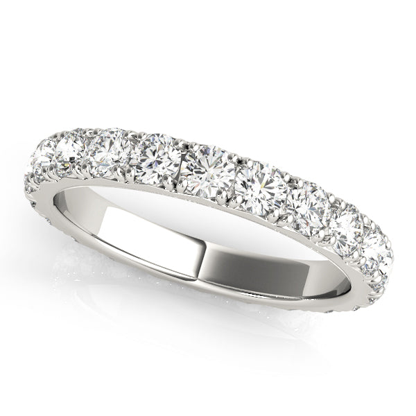 0.50-3.00ct Lab-Grown Round Cut D/VVS Diamond Four Prong French Cut Full Eternity Wedding Ring