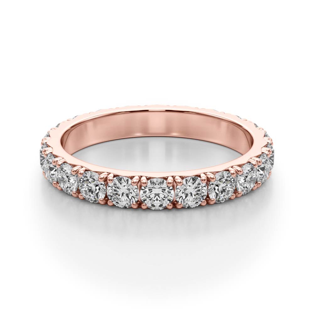 0.50-3.00ct Lab-Grown Round Cut D/VVS Diamond Four Prong French Cut Full Eternity Wedding Ring