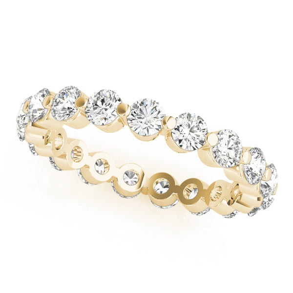 0.50-3.00ct Lab-Grown Round Cut D/VVS Diamond Single Shared Prong Full Eternity Wedding Ring