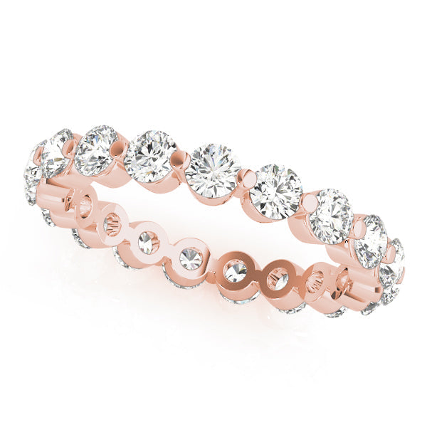 0.50-3.00ct Lab-Grown Round Cut D/VVS Diamond Single Shared Prong Full Eternity Wedding Ring