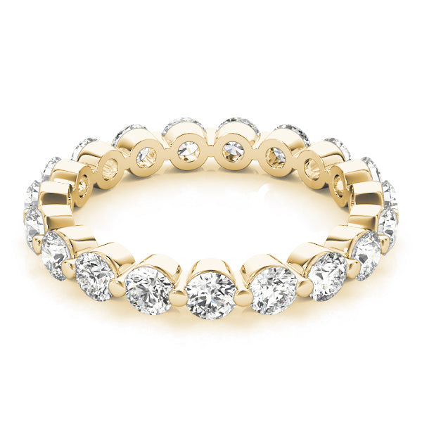 0.50-3.00ct Lab-Grown Round Cut D/VVS Diamond Single Shared Prong Full Eternity Wedding Ring