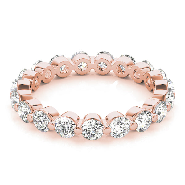 0.50-3.00ct Lab-Grown Round Cut D/VVS Diamond Single Shared Prong Full Eternity Wedding Ring