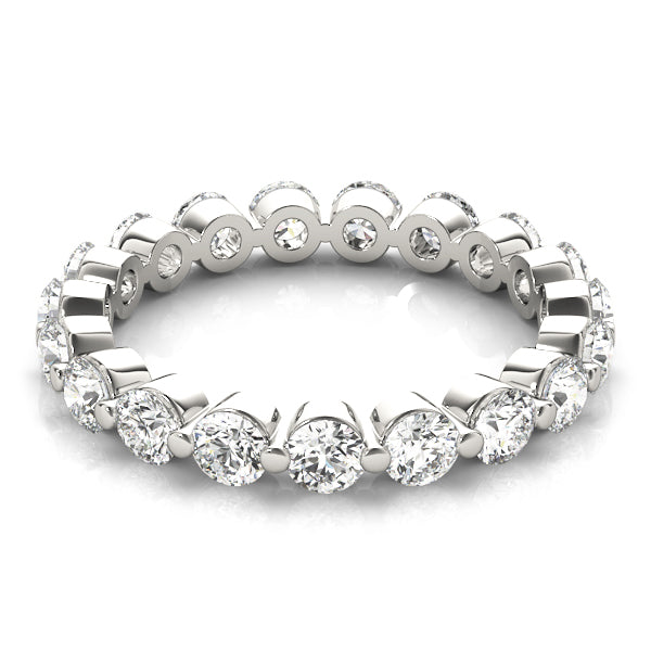 0.50-3.00ct Lab-Grown Round Cut D/VVS Diamond Single Shared Prong Full Eternity Wedding Ring