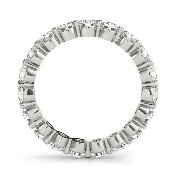 0.50-3.00ct Lab-Grown Round Cut D/VVS Diamond Single Shared Prong Full Eternity Wedding Ring