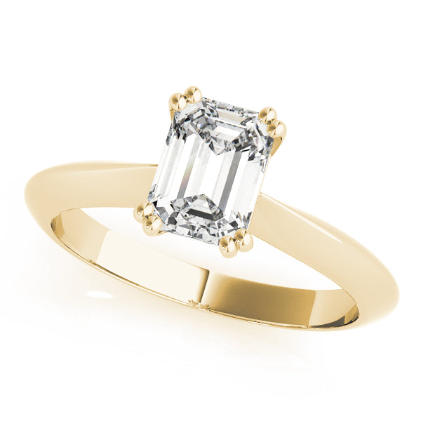 IGI Lab-Grown Emerald Cut D-VVS Diamond Double Prong Solitaire Engagement Ring.