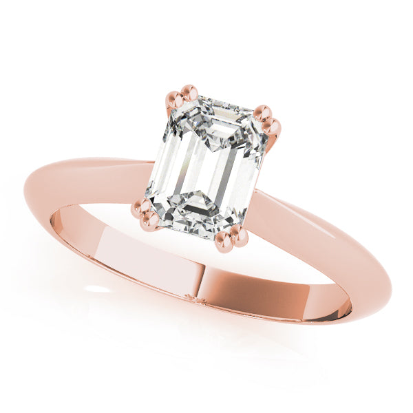 IGI Lab-Grown Emerald Cut D-VVS Diamond Double Prong Solitaire Engagement Ring.