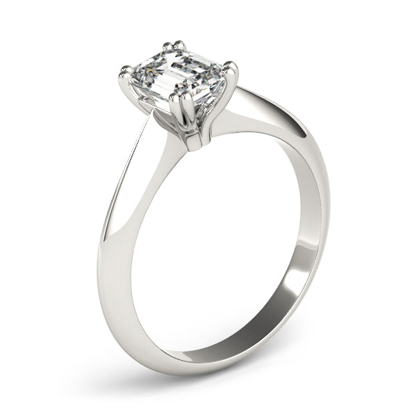 IGI Lab-Grown Emerald Cut D-VVS Diamond Double Prong Solitaire Engagement Ring.