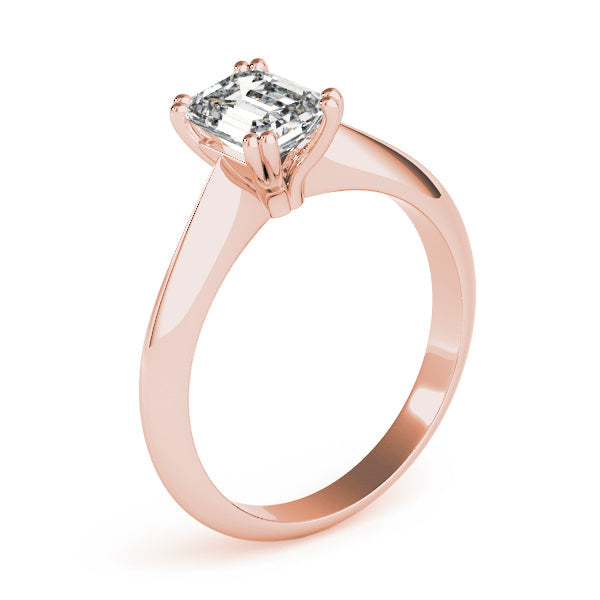 IGI Lab-Grown Emerald Cut D-VVS Diamond Double Prong Solitaire Engagement Ring.