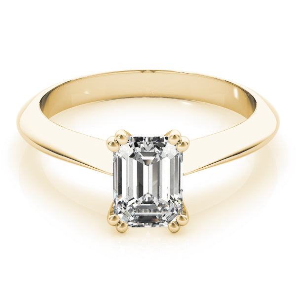 IGI Lab-Grown Emerald Cut D-VVS Diamond Double Prong Solitaire Engagement Ring.