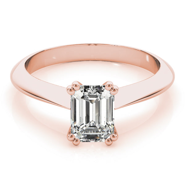 IGI Lab-Grown Emerald Cut D-VVS Diamond Double Prong Solitaire Engagement Ring.