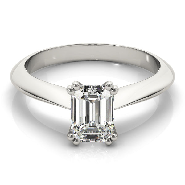 IGI Lab-Grown Emerald Cut D-VVS Diamond Double Prong Solitaire Engagement Ring.