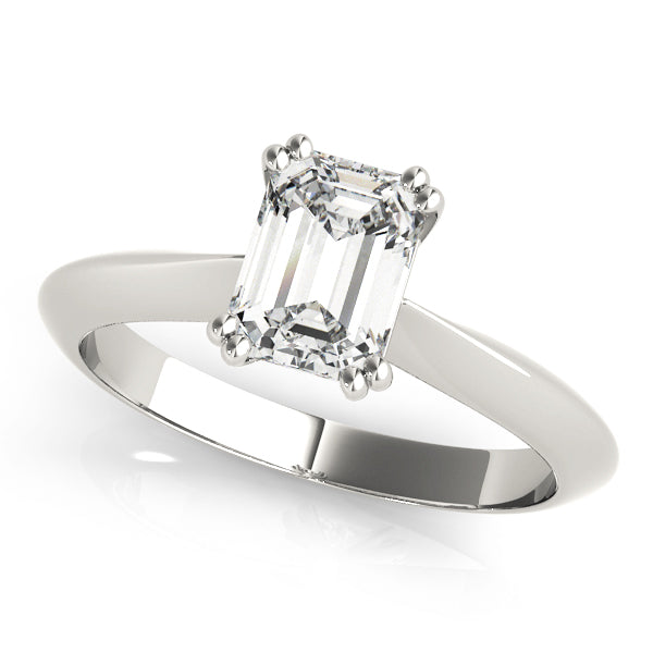 IGI Lab-Grown Emerald Cut D-VVS Diamond Double Prong Solitaire Engagement Ring.