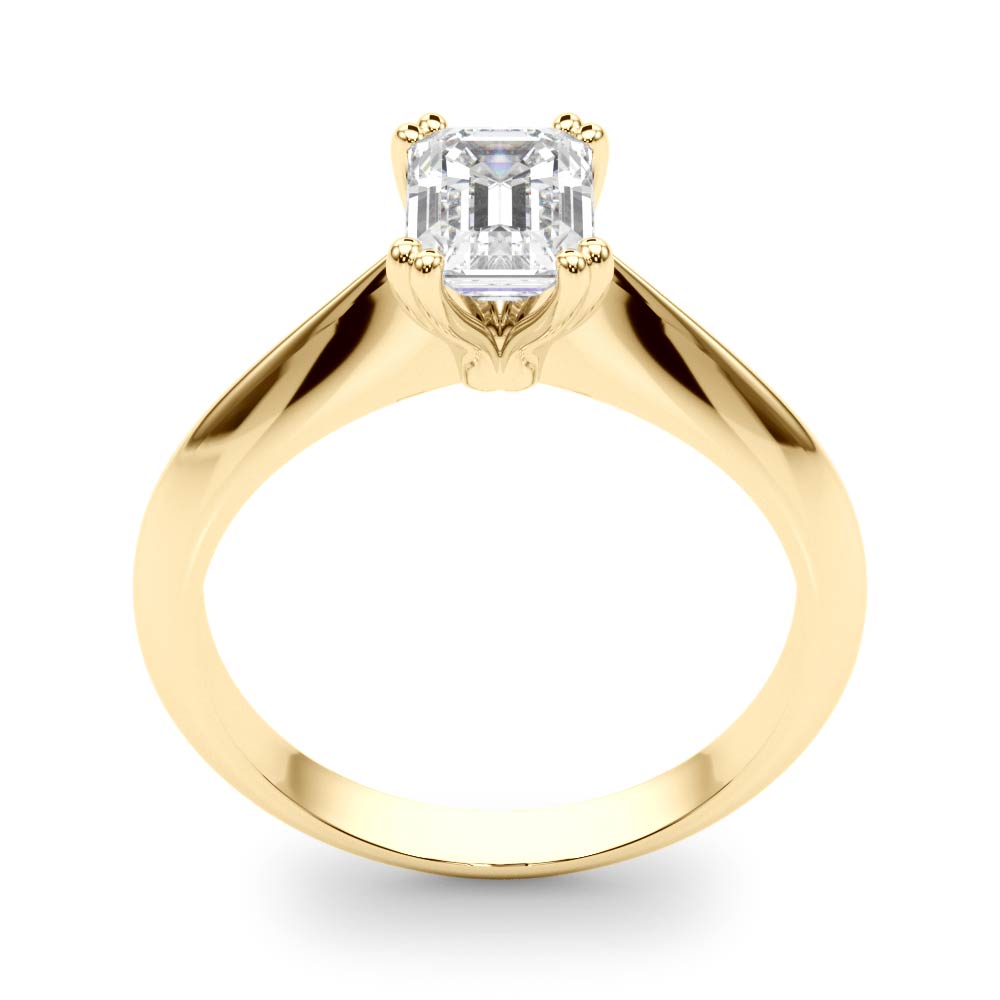 IGI Lab-Grown Emerald Cut D-VVS Diamond Double Prong Solitaire Engagement Ring.