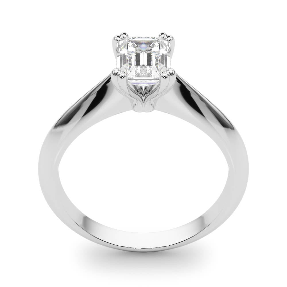 IGI Lab-Grown Emerald Cut D-VVS Diamond Double Prong Solitaire Engagement Ring.