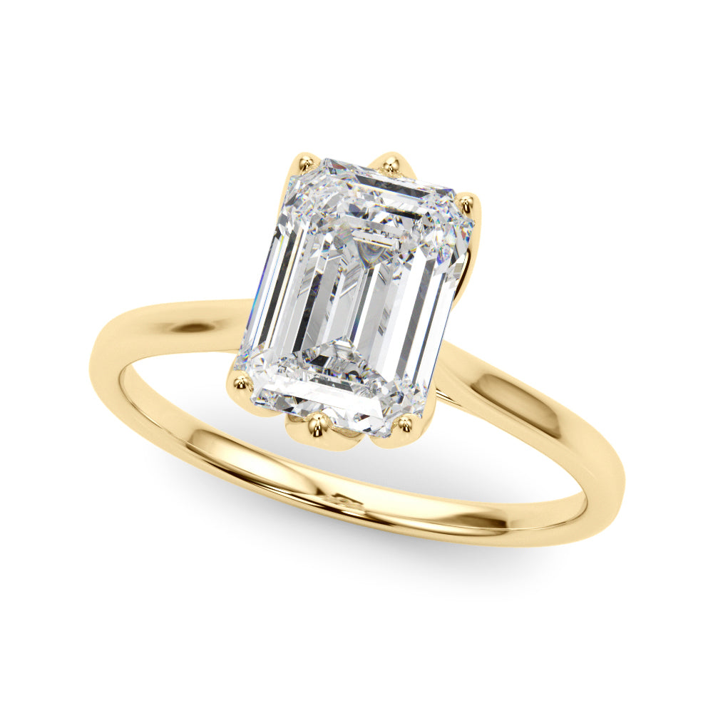 IGI Lab-Grown D-VVS Emerald Cut Diamond 6-Prong Solitaire Engagement Ring Gift For Her.