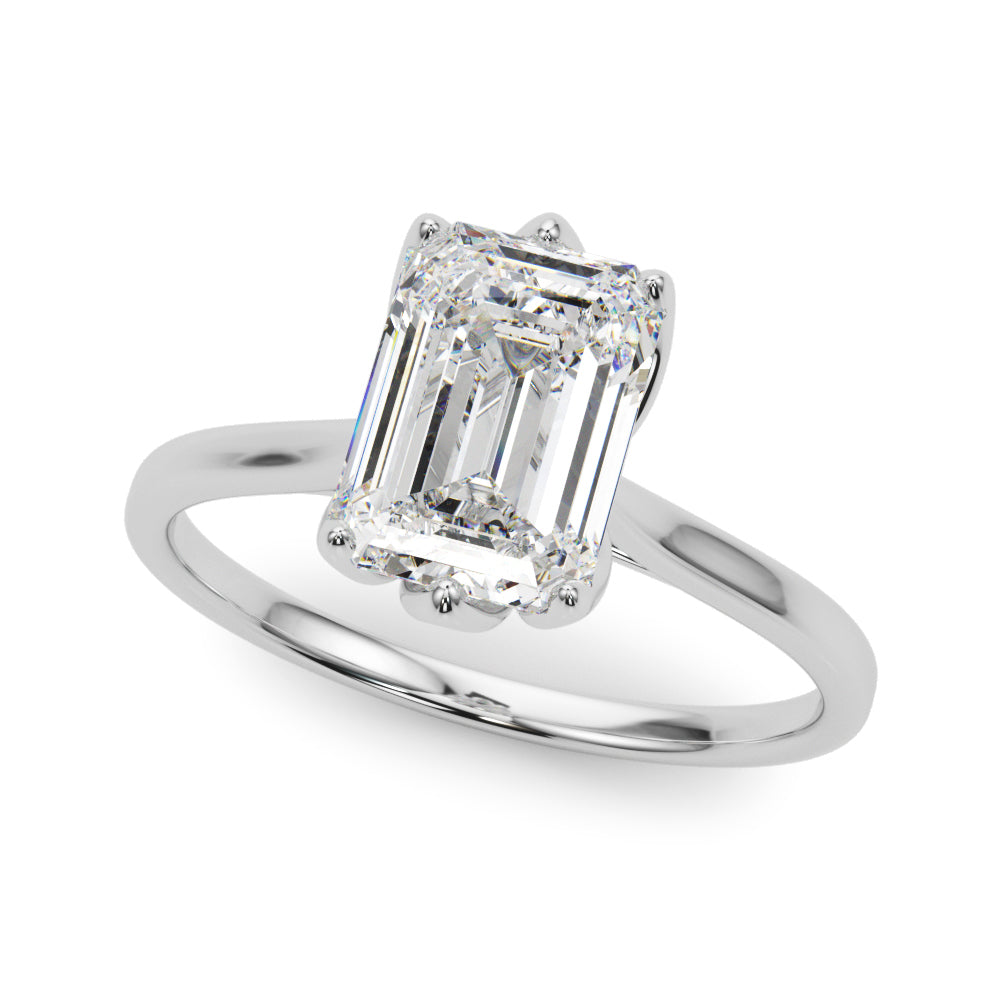 IGI Lab-Grown D-VVS Emerald Cut Diamond 6-Prong Solitaire Engagement Ring Gift For Her.