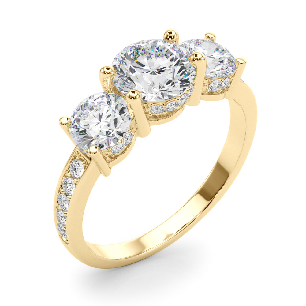 0.50-2.00ct Lab-Grown Round Cut Diamond Three Stone Engagement Ring