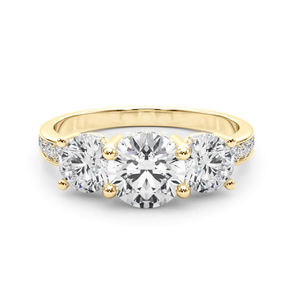 0.50-2.00ct Lab-Grown Round Cut Diamond Three Stone Engagement Ring