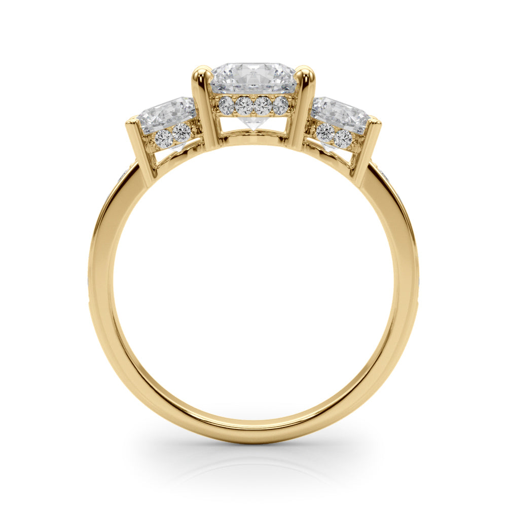 0.50-2.00ct Lab-Grown Round Cut Diamond Three Stone Engagement Ring