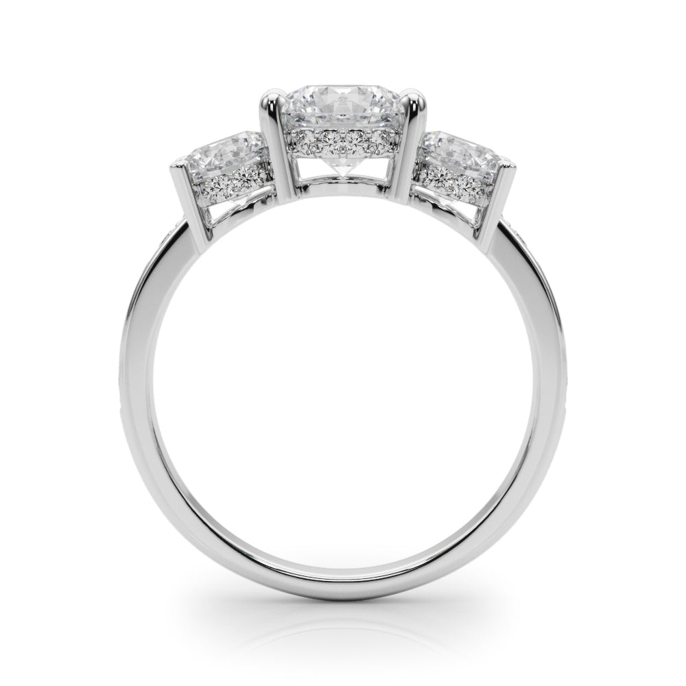 0.50-2.00ct Lab-Grown Round Cut Diamond Three Stone Engagement Ring