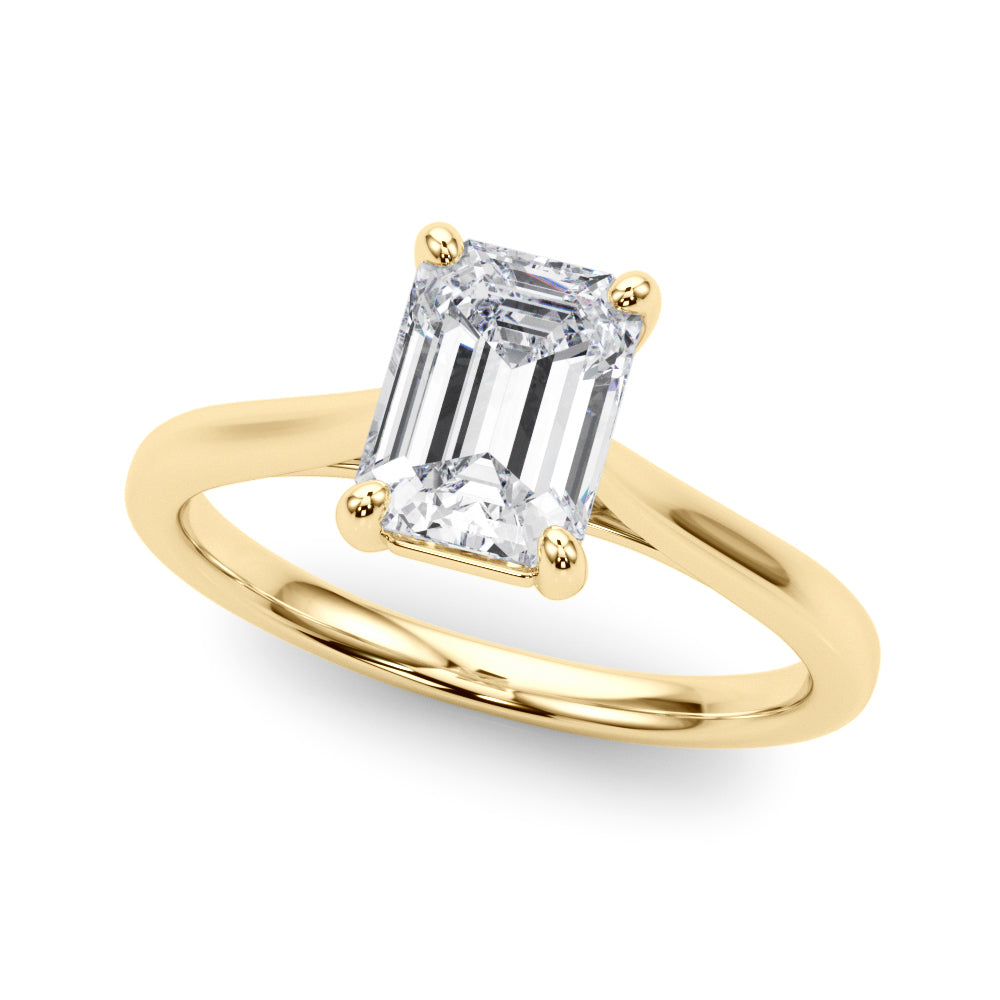 IGI Lab-Grown D-VVS Emerald Cut Diamond 4-Prong Solitaire Engagement Ring Gift For Her.