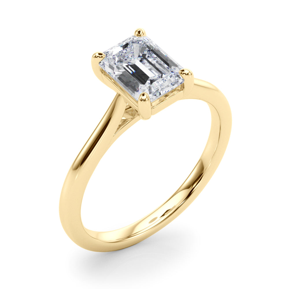 IGI Lab-Grown D-VVS Emerald Cut Diamond 4-Prong Solitaire Engagement Ring Gift For Her.