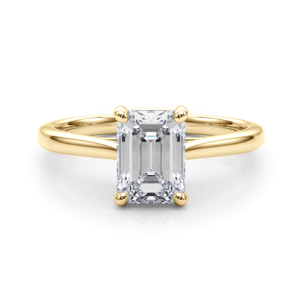 IGI Lab-Grown D-VVS Emerald Cut Diamond 4-Prong Solitaire Engagement Ring Gift For Her.