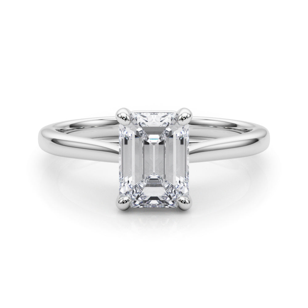 IGI Lab-Grown D-VVS Emerald Cut Diamond 4-Prong Solitaire Engagement Ring Gift For Her.