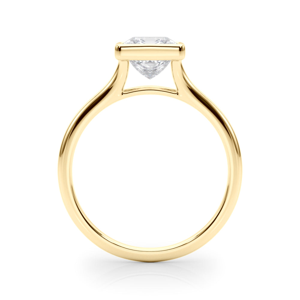 IGI Lab-Grown Princess Cut Diamond Bezel Set Solitaire Engagement Ring or Her.