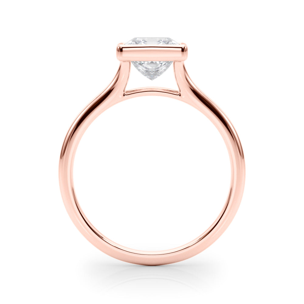 IGI Lab-Grown Princess Cut Diamond Bezel Set Solitaire Engagement Ring or Her.