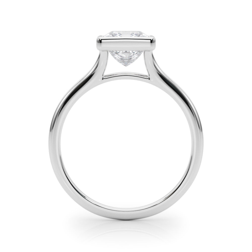 IGI Lab-Grown Princess Cut Diamond Bezel Set Solitaire Engagement Ring or Her.