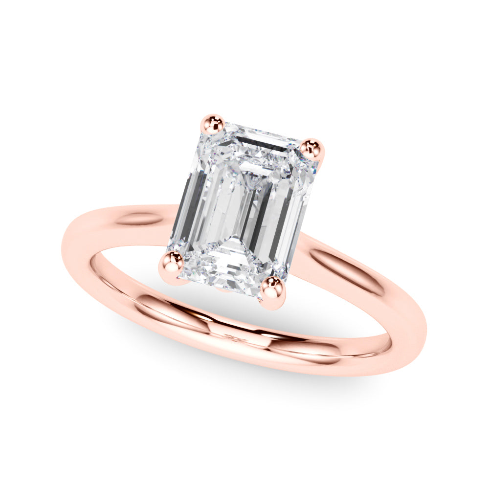 IGI Lab-Grown D-VVS Emerald Cut Diamond 4-prong Solitaire Engagement Ring Gift For Her.
