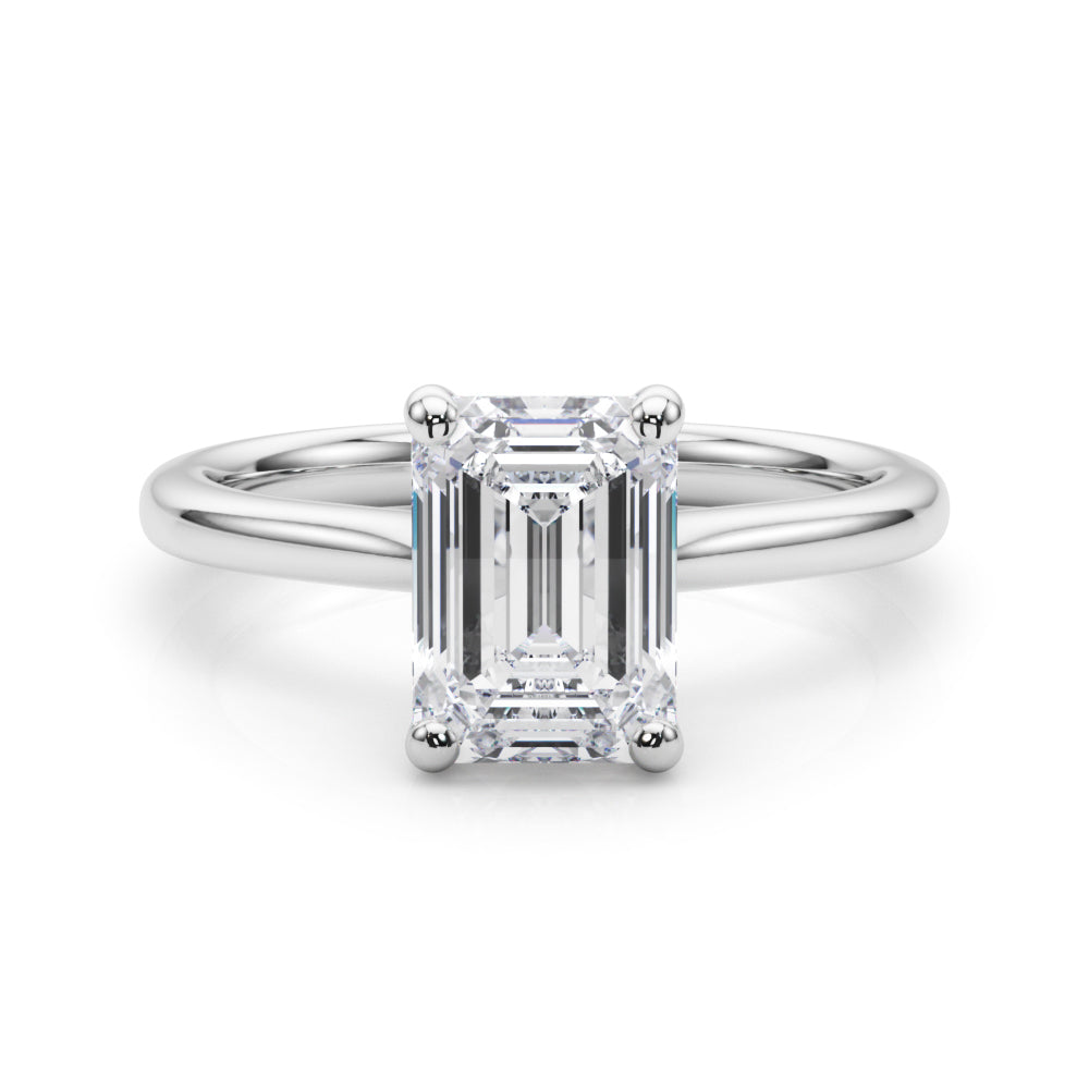 IGI Lab-Grown D-VVS Emerald Cut Diamond 4-prong Solitaire Engagement Ring Gift For Her.