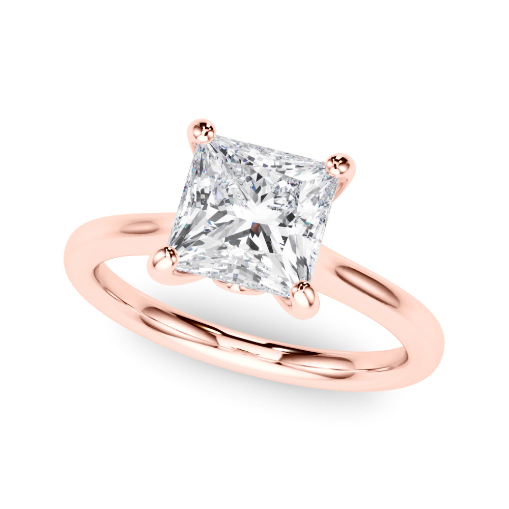 Cathedral IGI Lab-Grown D-VVS Princess Cut Diamond Solitaire Engagement Ring Gift For Her.